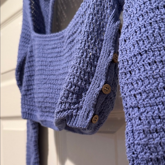 NWT Free People FP Beach Collection Purple Knit Shrug Long Sleeve Vacation Ready - Picture 12 of 13